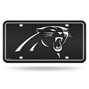 Panthers - CR - Carbon Fiber Design - Metal Auto Tag