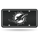 Dolphins - Carbon Fiber Design - Metal Auto Tag