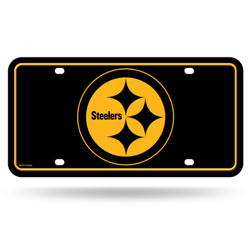 Steelers - Yellow Logo On Black Background - Metal Tag