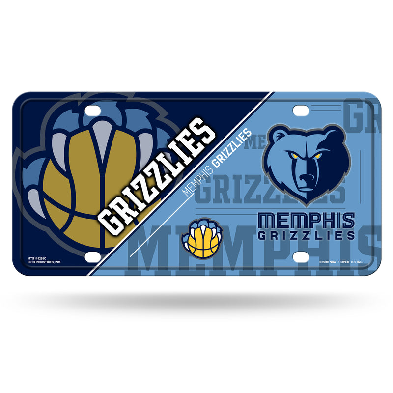 Grizzlies Split Design Metal Tag