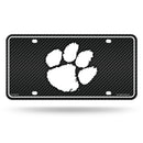 Clemson - Carbon Fiber Design - Metal Auto Tag