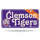 Clemson 125Th Anniversary Logo Metal Auto Tag W/ Vintage Look