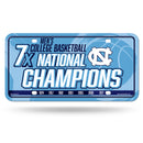 North Carolina University 7 Time College Basketball Champs Metal Auto Tag