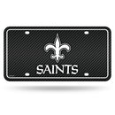 Saints - Carbon Fiber Design - Metal Auto Tag