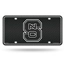 North Carolina State - Carbon Fiber Design - Metal Auto Tag
