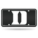 Duke Blue Devils Carbon Fiber Design Metal Auto Tag