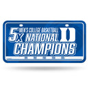 Duke Blue Devils 5 Time College Basketball Champs Metal Auto Tag