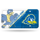 Delaware Fightin Blue Hens Split Design Metal Auto Tag