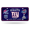 NY Giants 4 Time Super Bowl Champ Metal Tag
