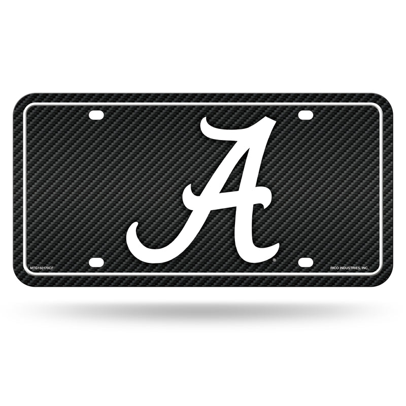 Alabama University - Carbon Fiber Design - Metal Auto Tag