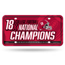 Alabama University 18 Time College Football Champs Metal Auto Tag