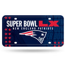 New England Patriots 2026 Super Bowl LX Bound Metal Auto Tag