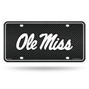Mississippi University - Carbon Fiber Design - Metal Auto Tag
