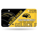 Southern Mississippi Golden Eagles Metal Auto Tag