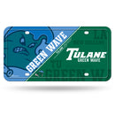 Tulane Green Wave Split Design Metal Auto Tag