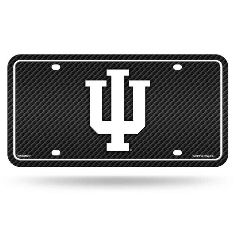 Indiana University Carbon Fiber Design Metal Auto Tag