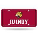 IU Indianapolis Jaguars Metal Auto Tag