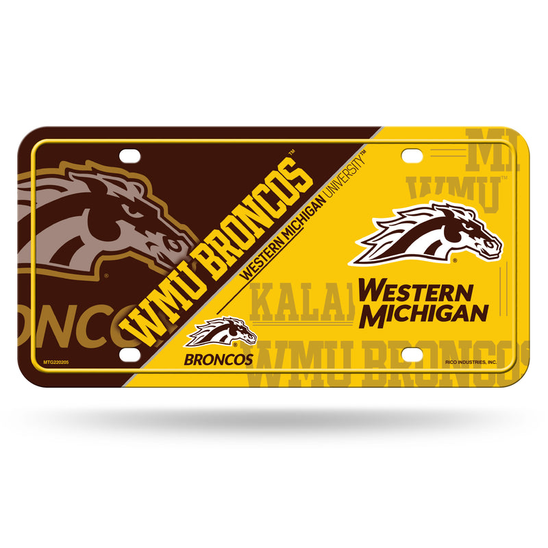 Western Michigan Broncos Metal Auto Tag