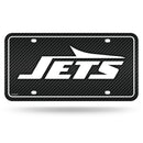 New York Jets Primary Logo Carbon Fiber Design Metal Auto Tag