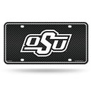 Oklahoma State - Carbon Fiber Design - Metal Auto Tag
