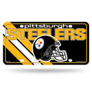 Steelers Metal Auto Tag - Striped