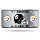 Steelers Metal Auto Tag - Silver