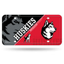 Northeastern Huskies Split Design Metal Auto Tag