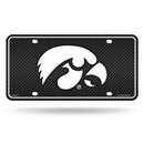 Iowa University - Carbon Fiber Design - Metal Auto Tag