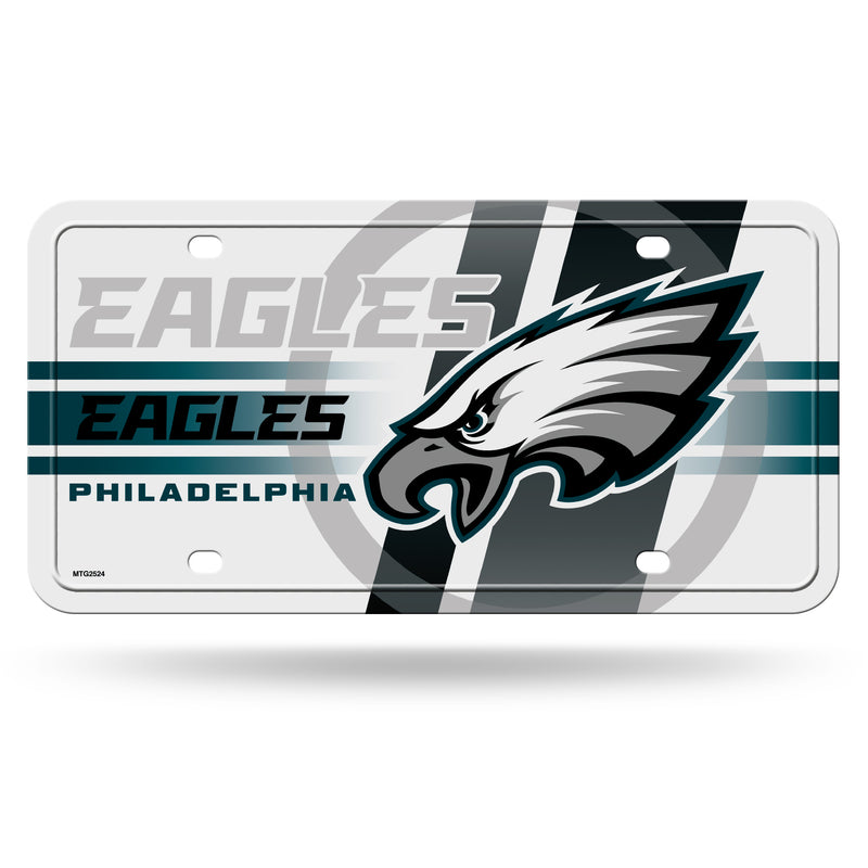 Eagles White Circle Metal Auto Tag
