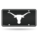 Texas University - Carbon Fiber Design - Metal Auto Tag
