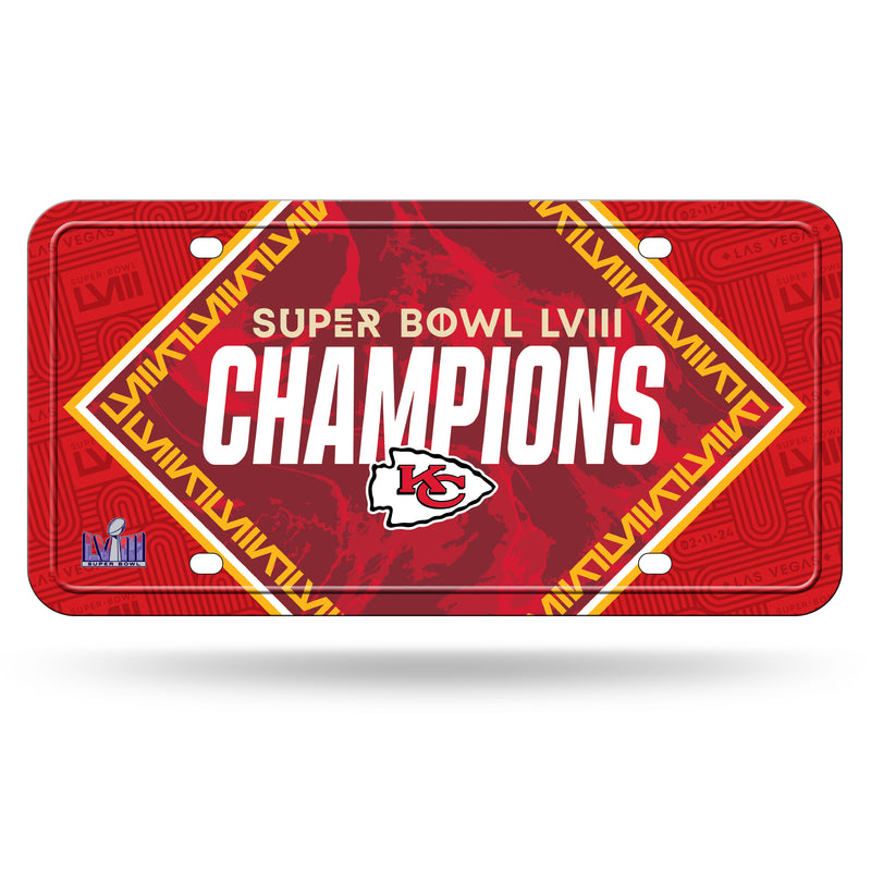 Chiefs 2024 Super Bowl LVIII Champions Metal Auto Tag