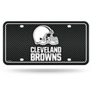 Cleveland Browns Carbon Fiber Design Metal Auto Tag