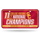 Southern California 11 Time College Football Champs Metal Auto Tag