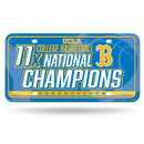 UCLA 11 Time College Basketball Champs Metal Auto Tag