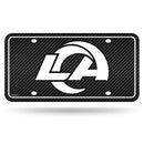 Rams - Carbon Fiber Design - Metal Auto Tag