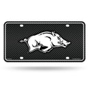 Arkansas University - Carbon Fiber Design - Metal Auto Tag