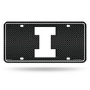 Illinois University - Carbon Fiber Design - Metal Auto Tag