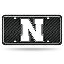 Nebraska University - Carbon Fiber Design - Metal Auto Tag