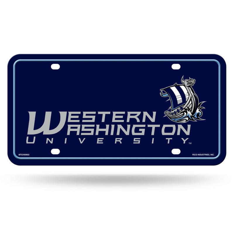 Western Washington Vikings Metal Auto Tag