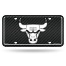 Bulls - Carbon Fiber Design - Metal Auto Tag