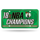 Boston Celtics 18 Time NBA Champions Metal Auto Tag