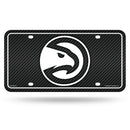 Hawks - ATL - Carbon Fiber Design - Metal Auto Tag
