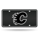 Flames - Carbon Fiber Design - Metal Auto Tag