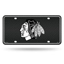 Blackhawks - Carbon Fiber Design - Metal Auto Tag
