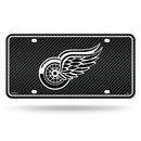 Red Wings - Carbon Fiber Design - Metal Auto Tag