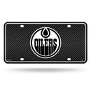 Oilers - Carbon Fiber Design - Metal Auto Tag