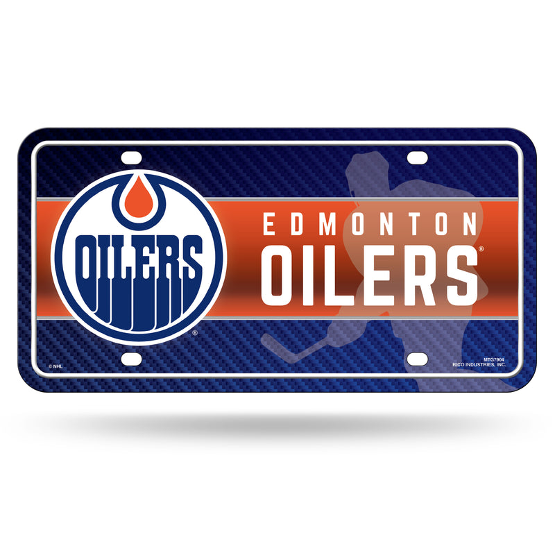 Edmonton Oilers Metal Auto Tag