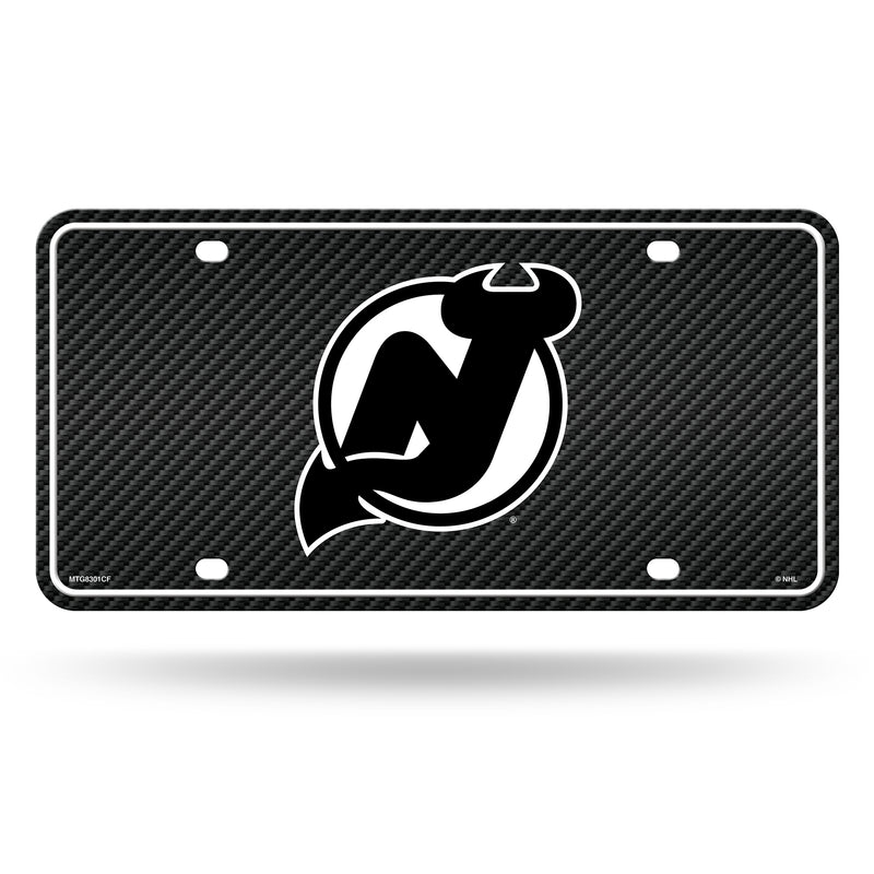 Devils - Carbon Fiber Design - Metal Auto Tag
