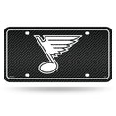 St. Louis Blues Carbon Fiber Design Metal Auto Tag