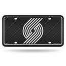 Trail Blazers - Carbon Fiber Design - Metal Auto Tag